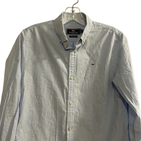Vineyard Vines Boy’s Whale Logo Blue Long Sleeve Button-Up Shirt L - Picture 2 of 13